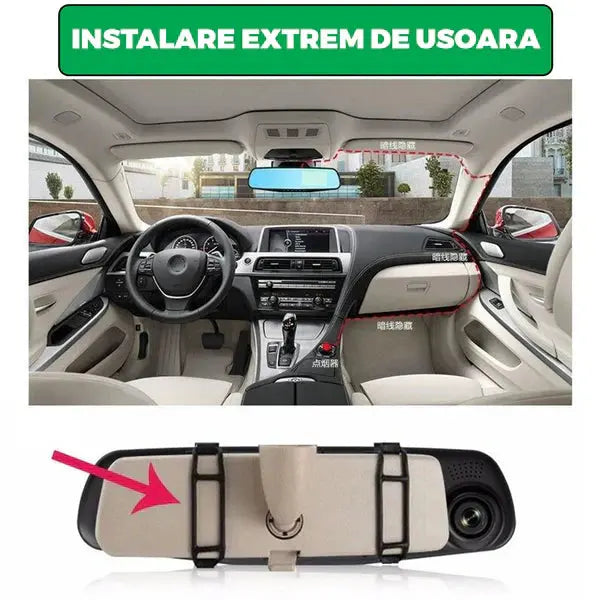 Oglinda Retrovizoare Cu Camera Video Fata-Spate Full HD Cu G-Senzor Si Ecran 4.3 Inch Doimeseriasi.ro