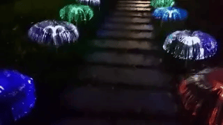 Pachet Promo: 1+1 GRATIS Lampa Solara Pentru Gradina, Tip Palmier, Culori RGB, Protectie La Apa IP65 Glorio.ro