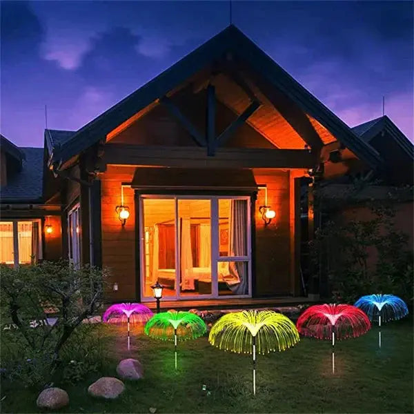 Pachet Promo: 1+1 GRATIS Lampa Solara Pentru Gradina, Tip Palmier, Culori RGB, Protectie La Apa IP65 Glorio.ro