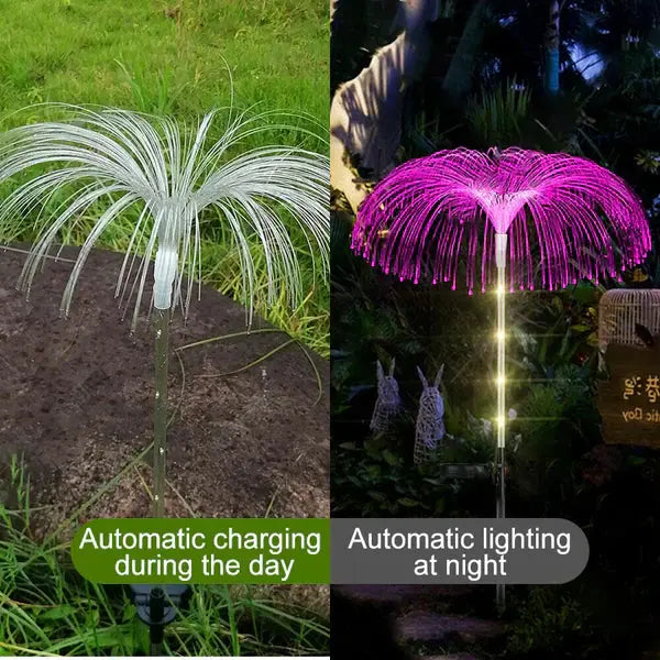 Pachet Promo: 1+1 GRATIS Lampa Solara Pentru Gradina, Tip Palmier, Culori RGB, Protectie La Apa IP65 Glorio.ro