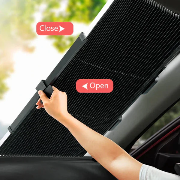 1+1 GRATIS: Parasolar Auto Tip Acordeon, Universal, Retractabil, Cu Fixare Prin Ventuze, 65 cm Neamtul.ro