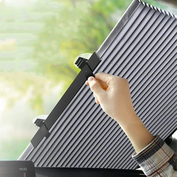 1+1 GRATIS: Parasolar Auto Tip Acordeon, Universal, Retractabil, Cu Fixare Prin Ventuze, 65 cm Neamtul.ro