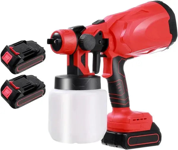 Pistol Profesional De Vopsit Si Zugravit, Electric, Cu Rezervor De Vopsea, 900 ml si 2 Acumulatori, 48V, Portabil Glorio.ro