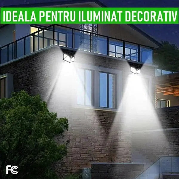 Set Economic: 4 Lămpi Solare UltraPuternice 100 LED – Lumină Inteligentă + CADOU Doimeseriasi.ro