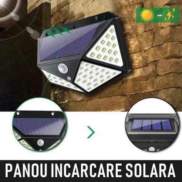 Set Economic: 4 Lămpi Solare UltraPuternice 100 LED – Lumină Inteligentă + CADOU Doimeseriasi.ro