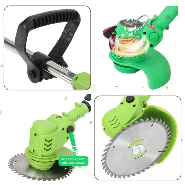 Motocoasa Portabila Cu Acumulator de 48V, Putere 1000W, Cu Brat Extensibil, Pentru Gazon, 8 Accesorii Doimeseriasi.ro