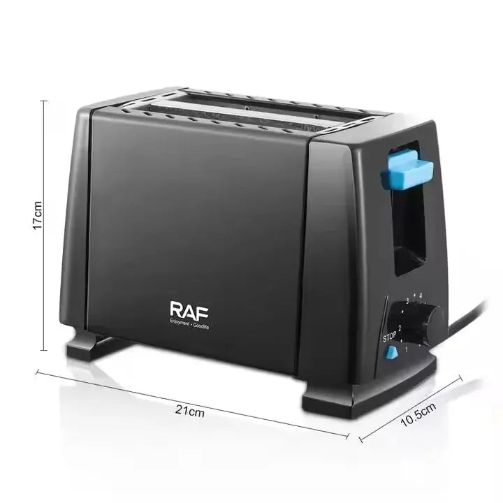 Prajitor de paine, RAF R263, 650 W, pentru 2 felii, 6 trepte de prajire, 21x10.5x17 cm, negru Glorio