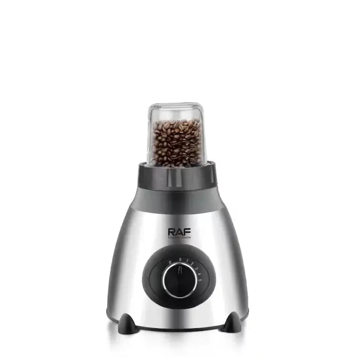 Blender Electric 3 in 1 RAF R.2871, 1000W, Pahar 1.5L din Sticla, Vas Inox, Rasnita, 2 Viteze + Pulse, StayFresh, Negru/Inox Glorio