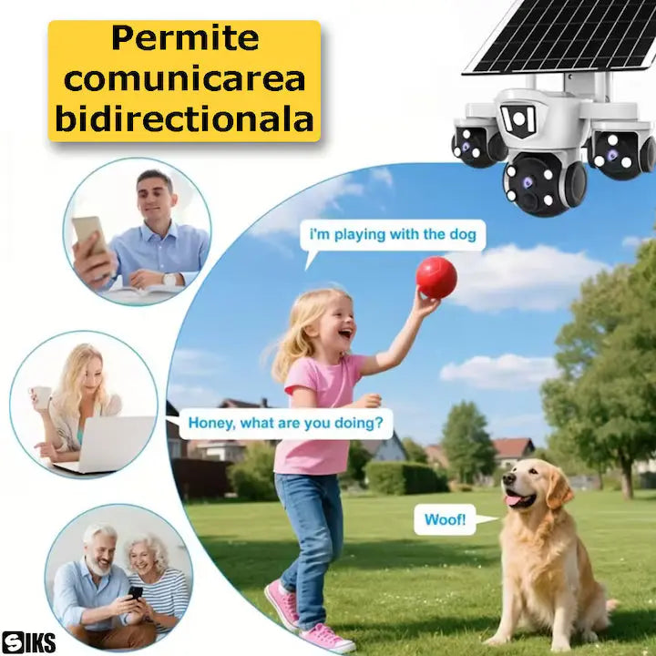 Camera Supraveghere Video Tripla Incarcare Solara, Conectare WiFi Si SIM 4G Glorio