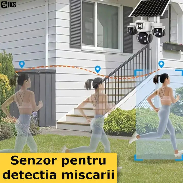 Camera Supraveghere Video Tripla Incarcare Solara, Conectare WiFi Si SIM 4G Glorio