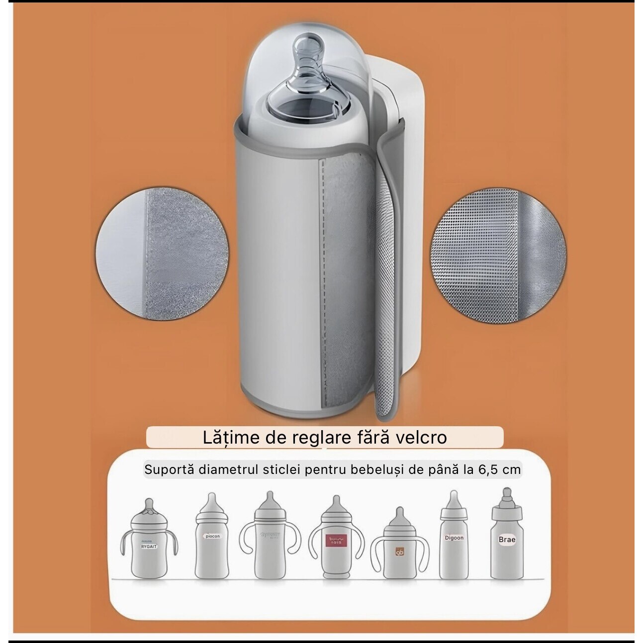 Încălzitor Portabil pentru Biberoane Wireless NNQ2, Acumulator 6000mAh, Termostat Automat, 6 Trepte de Temperatură + Cadou Aspirator Nazal Glorio