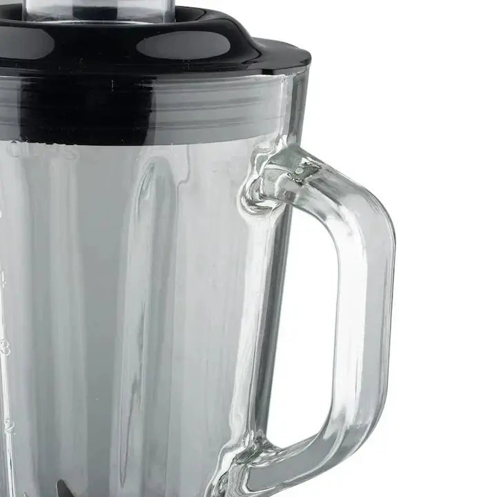 Blender Electric 3 in 1 RAF R.2871, 1000W, Pahar 1.5L din Sticla, Vas Inox, Rasnita, 2 Viteze + Pulse, StayFresh, Negru/Inox Glorio