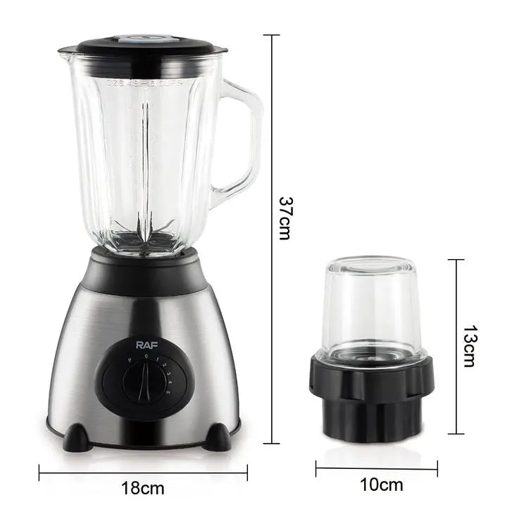 Blender de mare putere RAF R.367, AT PERFORMANCE, 450 W, 6 lame, 1.5 l, Negru/Argintiu Glorio