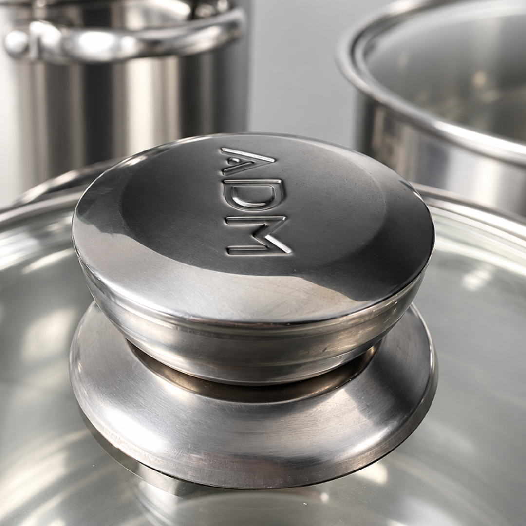 Set de vase din inox ADM, 12 piese – fotografia 3