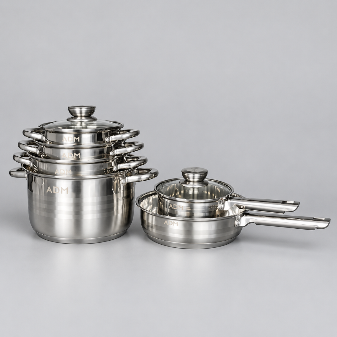Set de vase din inox ADM, 12 piese – fotografia 4