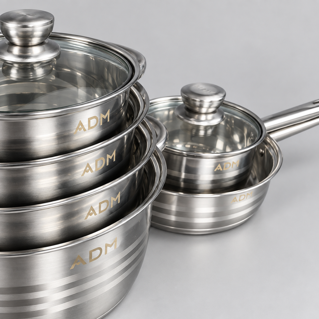Set de vase din inox ADM, 12 piese – fotografia 5