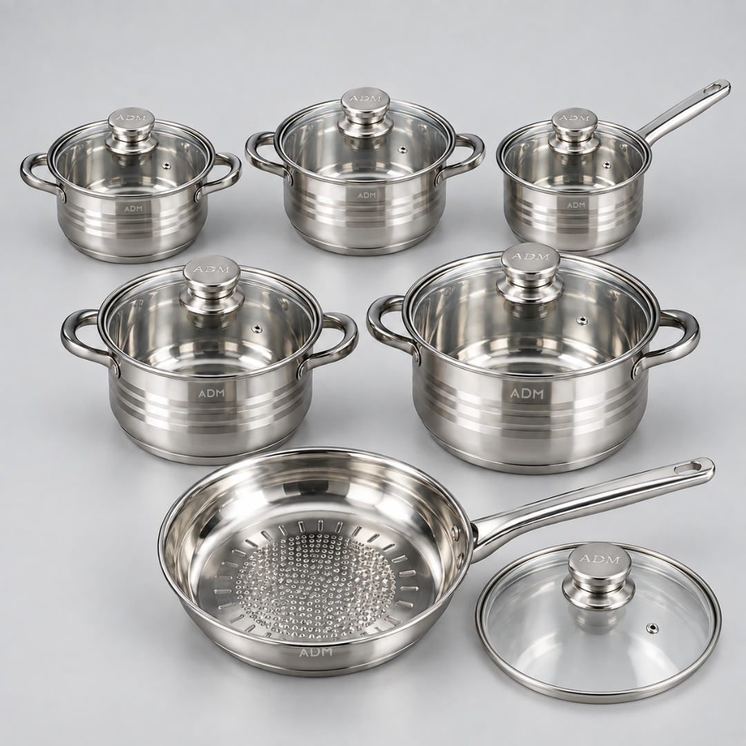 Set de vase din inox ADM, 12 piese – fotografia 7