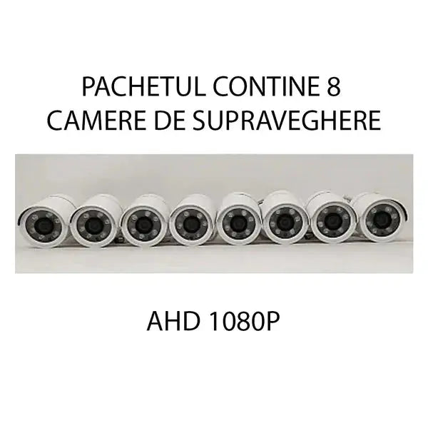 Sistem Supraveghere 8 Camere HD, Senzor Miscare, Conexiune PC/Telefon, Interior/Exterior + Hard Disk 500 GB CADOU Doimeseriasi.ro