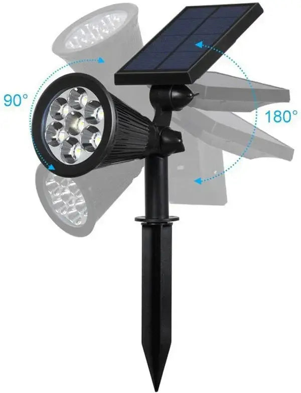 Spot LED cu Incarcare Solara, 7 LED-uri Puternice, Lumina Colorata, 7 Culori, Reglabil, Cu Suport de Fixare Doimeseriasi.ro