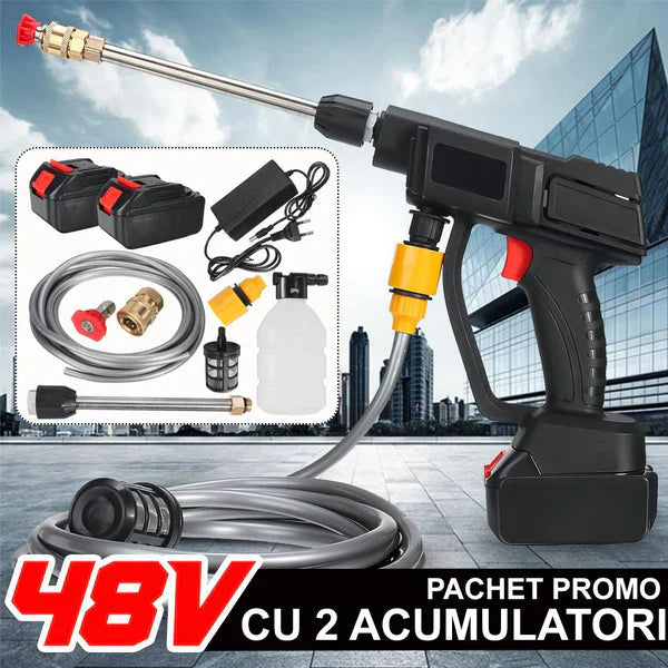 Aparat De Spalat Cu Presiune cu 2 ACUMULATORI de 48V +7 acccesorii cadou Glorio