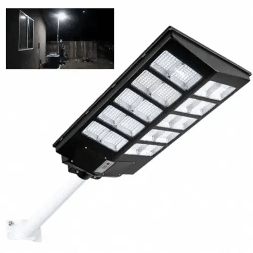 Lampa Stradala Cu Incarcare Solara   Panou Solar Integrat,  Putere Mare + Stalp De Sustinere CADOU + Acesorii+Lampa Solara 100x Led CADOU Doimeseriasi.ro
