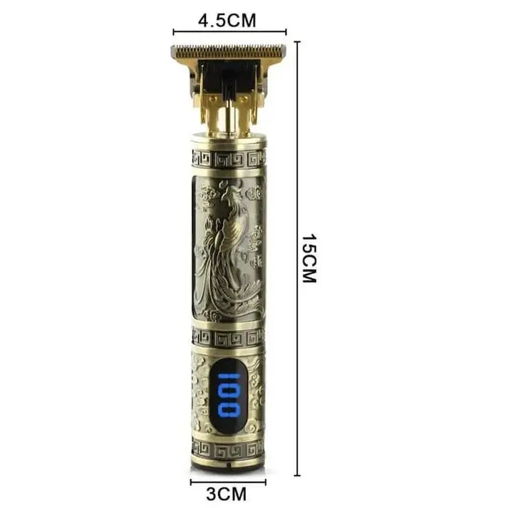 Aparat de tuns fara fir, RAF R431, afisaj digital, 4 distantiere, 4.5x15cm, auriu invechit Glorio