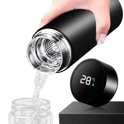 Termos smart cu afisaj LED de temperatura, 500 ml, din Otel Inoxidabil Glorio