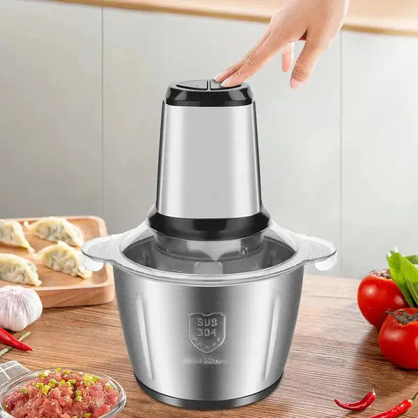 Tocator Electric Multifunctional, Pentru Carne, Fructe si Legume, Bol Din Inox, Capacitate 3L, 4 Lame Din Inox, 300W Putere Neamtul.ro