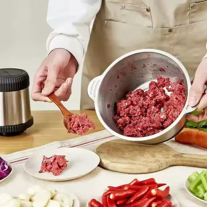 Tocator Electric Multifunctional, Pentru Carne, Fructe, Legume, Cu 2 Trepte de Viteza, Vas Inox, Capacitate Glorio.ro