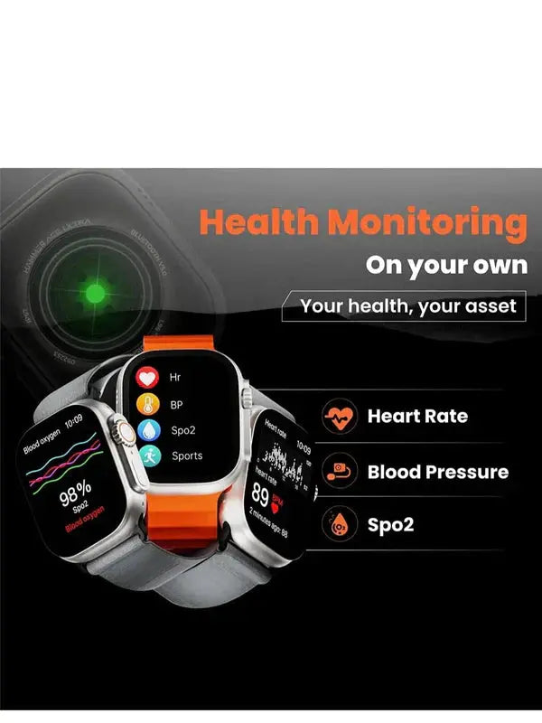 Smartwatch Ultra II cu Incarcator Wireless, Notificari Apel si Retele Sociale + Monitorizare Sanatate Doimeseriasi.ro