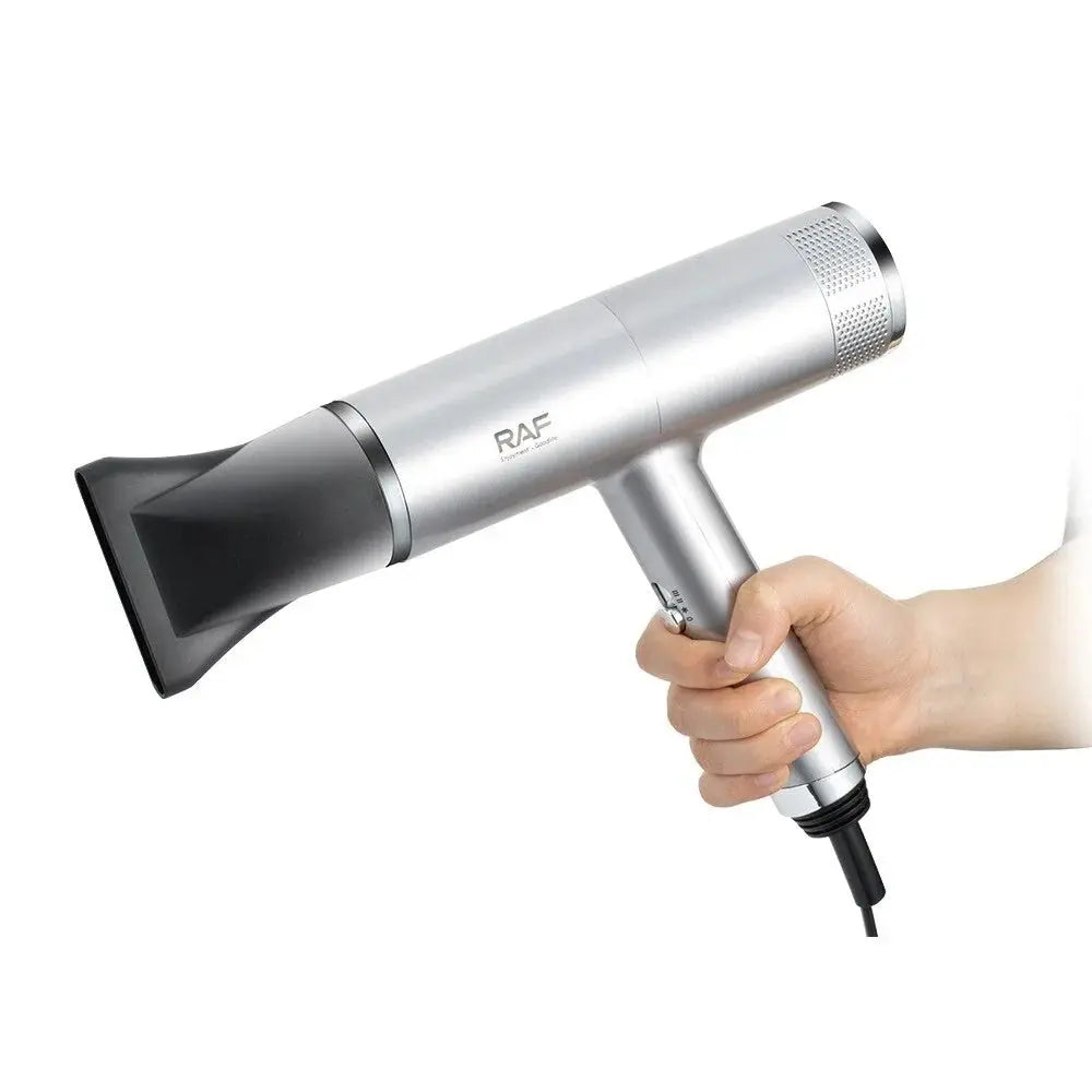 Uscator de par cu ioni negativi, RAF R474, 1600W, 2 viteze, buton de aer rece, 1 cap magnetic inclus, argintiu Glorio