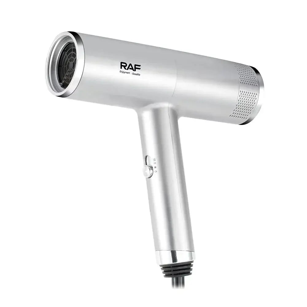 Uscator de par cu ioni negativi, RAF R474, 1600W, 2 viteze, buton de aer rece, 1 cap magnetic inclus, argintiu Glorio