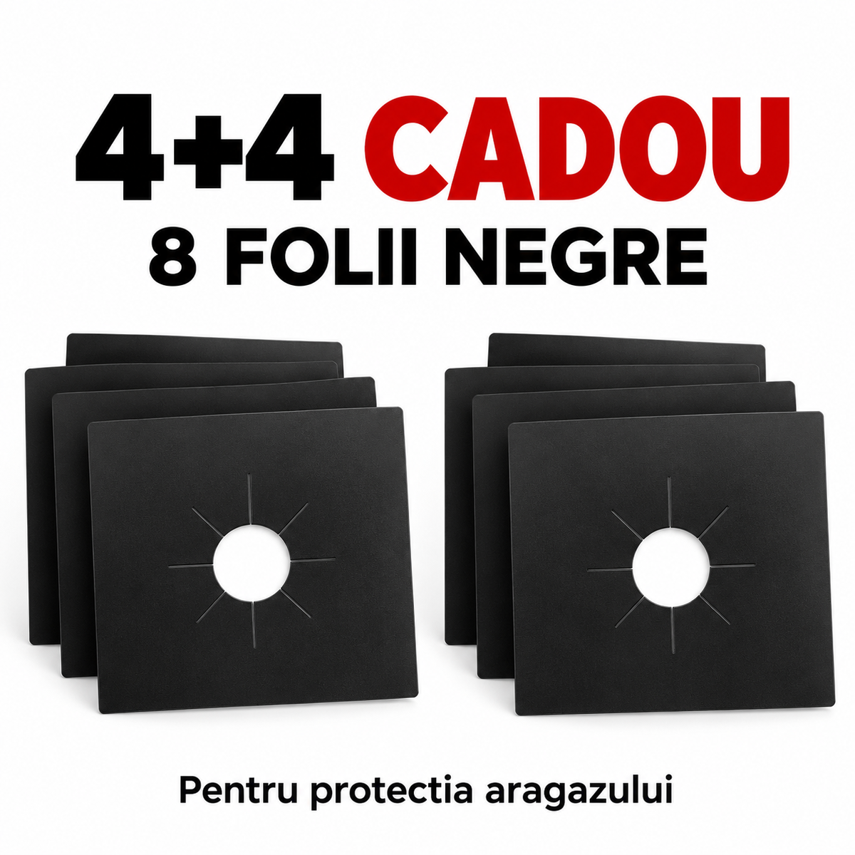 4+4 cadou - 8 folii negre pentru aragaz