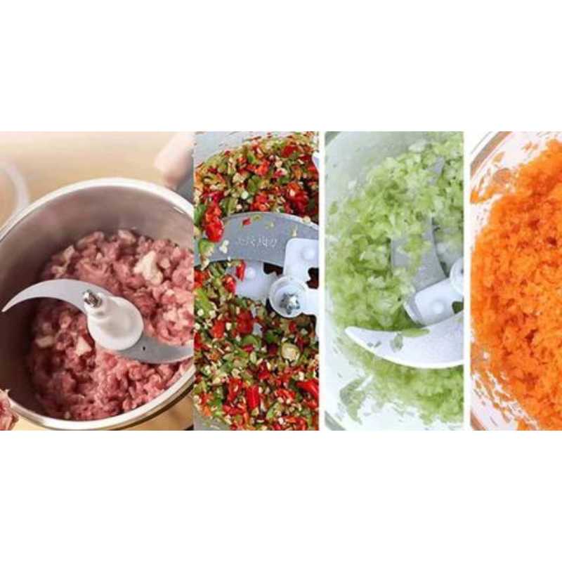 Professional Electric Chopper - 5L Stainless Steel Bowl, 1000W Power, 5 Blades, Meat and Vegetables