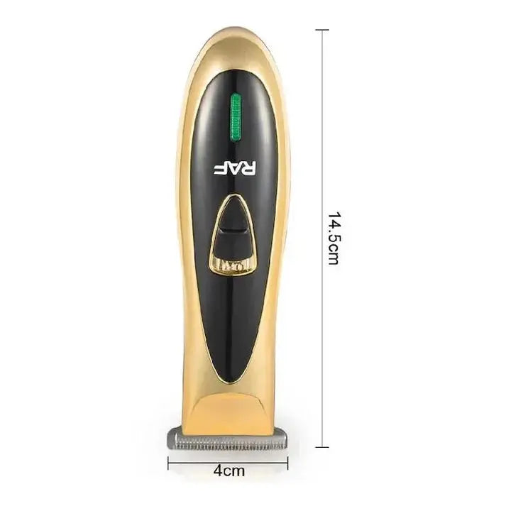 Aparat de tuns reincarcabil, RAF R4006, 3W, cu 3 distantiere, lame din otel, negru-auriu Glorio
